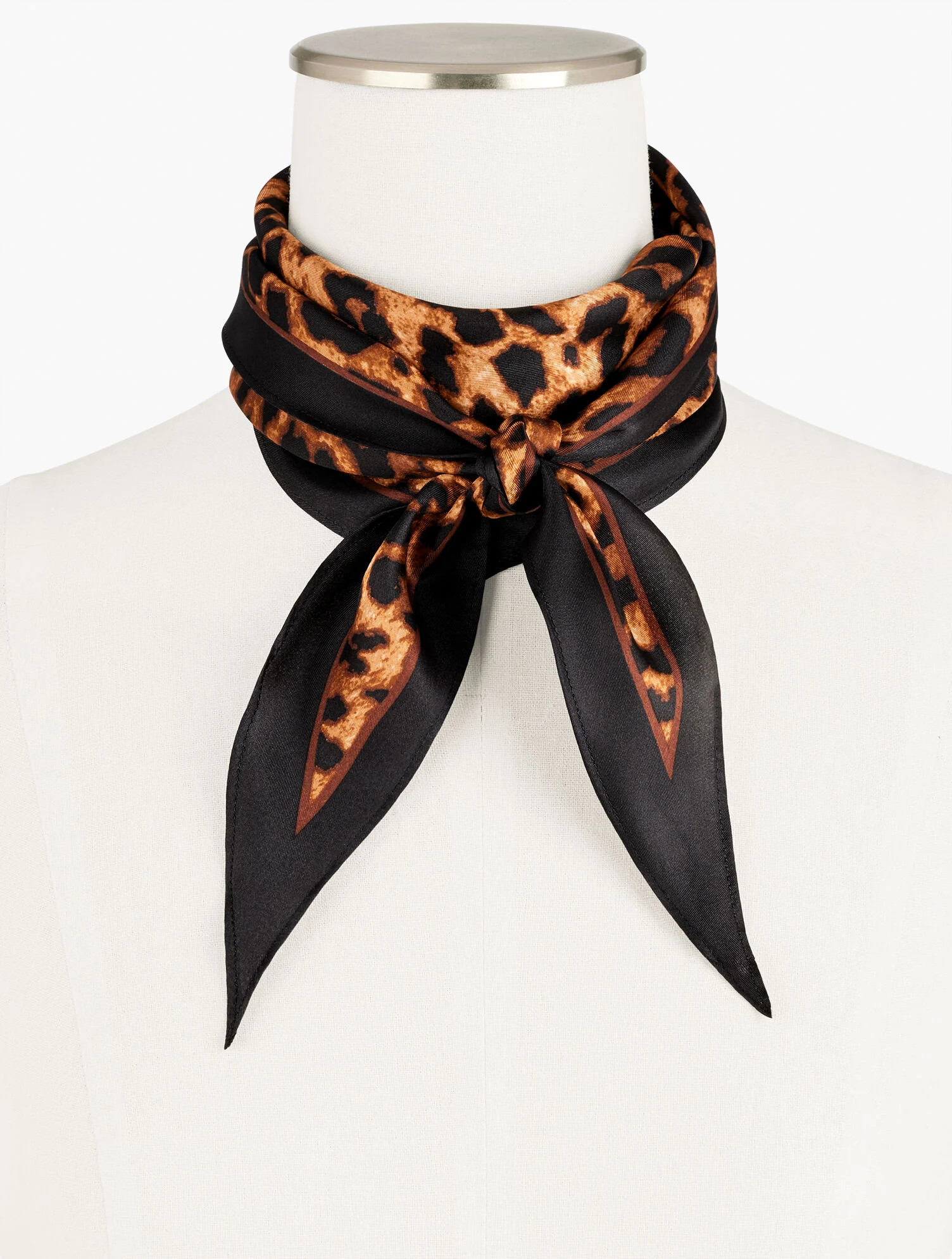 Leopard Silk Diamond Scarf | Talbots
