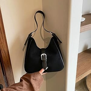 Retro Suede Shoulder Bag For Women Underarm Bag Winter Women's Hobo Bag Purse Tote Bag Commuter H... | Amazon (US)