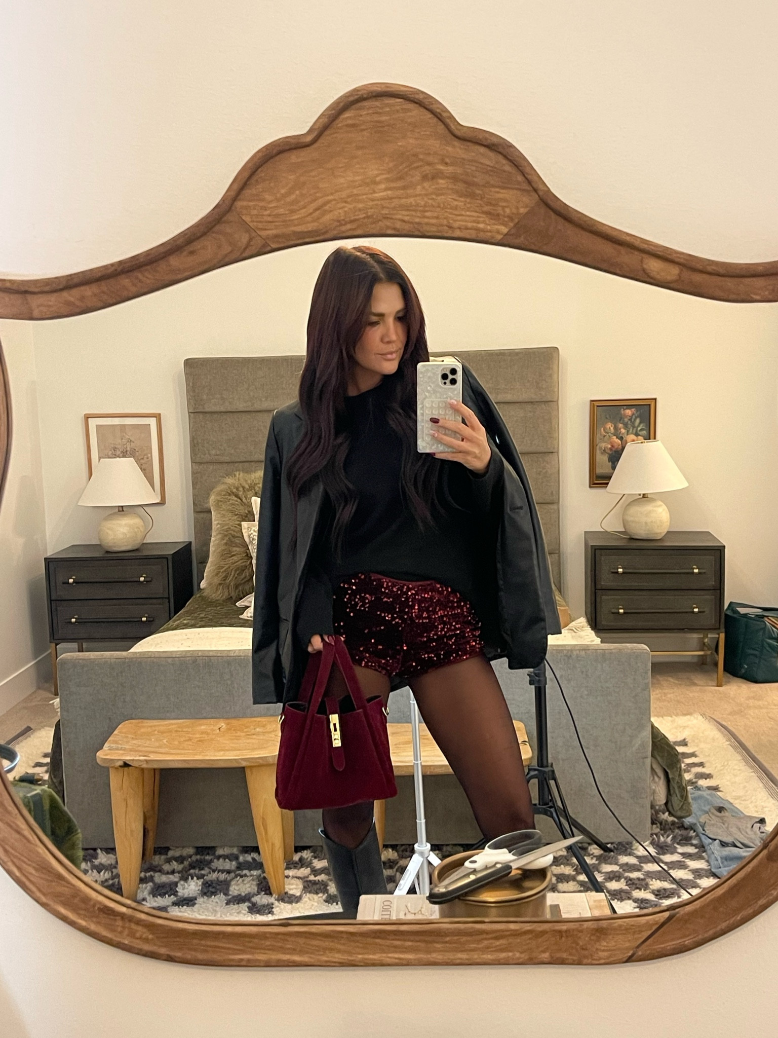 Sequin Velvet Micro Shorts for the Holidays 

(bag is linked on my Tik Tok!)

#LTKStyleTip #LTKShoeCrush #LTKHoliday