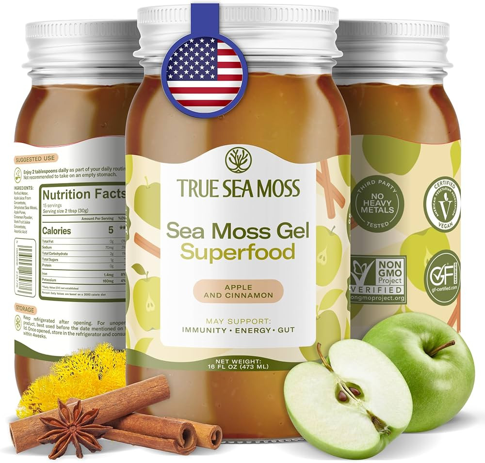 TrueSeaMoss Sea Moss Gel – Made in USA – Wildcrafted Seamoss, Fresh Fruits & Sea Vegetables ... | Amazon (US)
