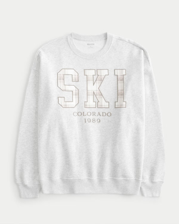 Oversized Ski Colorado Graphic Crew Sweatshirt | Hollister (US)