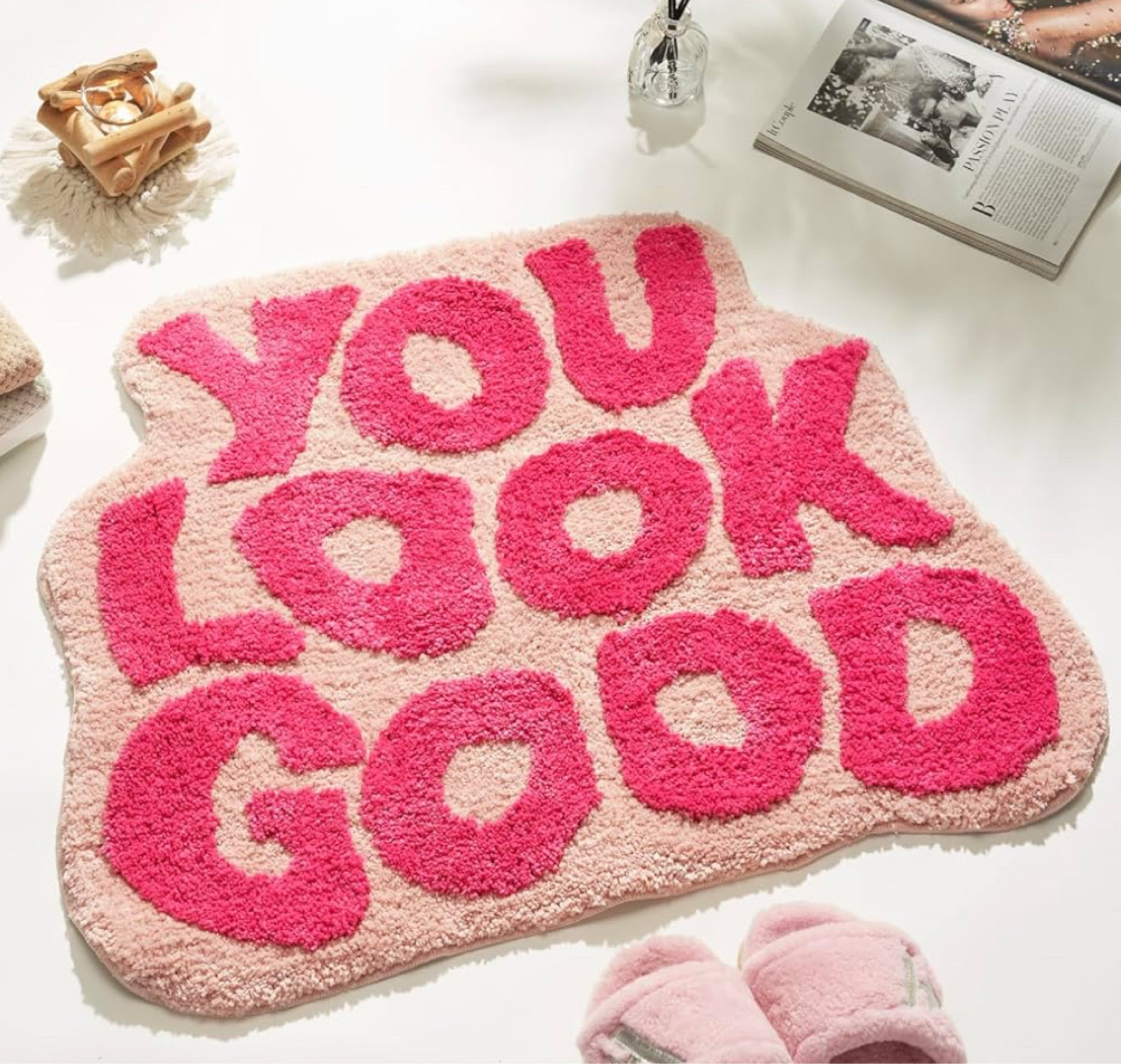 You Look Good Bath Mat Pink, Cute Bathroom Rugs for Girls Fun Funny Funky Rug Bedroom Pink Preppy Bathroom Decor Hello Beautiful Gorgeous Bath Rugs for Kids Women Non-Slip, 27.5" x 20"

#LTKsalealert #LTKGiftGuide #LTKhome