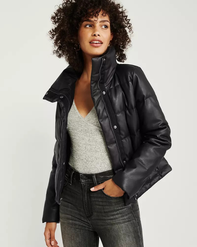 Mini Sherpa Fleece Puffer Jacket | Abercrombie & Fitch US & UK