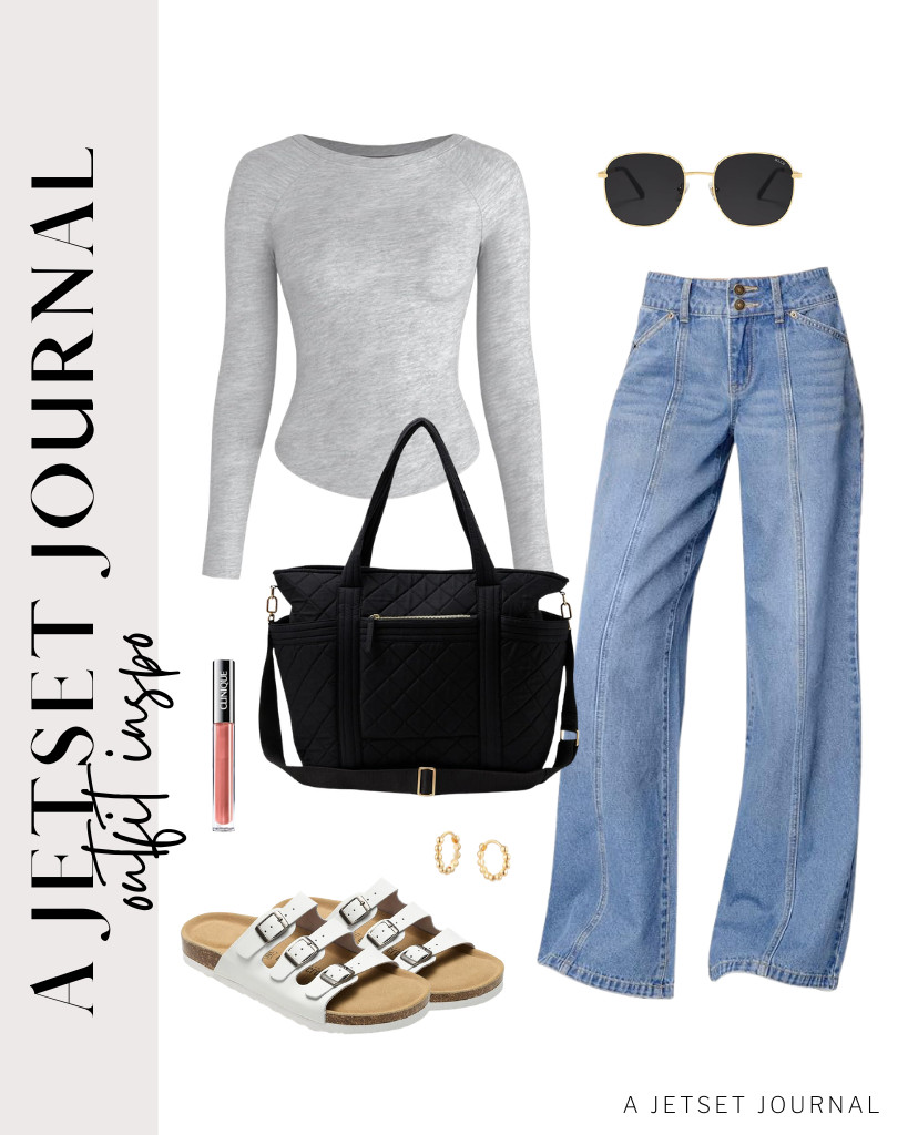 This quilted cotton travel tote bag pairs perfectly with a slim-fit crewneck top and wide-leg jeans. Add these SOJOS square sunnies, gold huggie hoop earrings, and a bit of Clinique’s bestselling Pop Plush Creamy Lip Gloss to style the fit.

#LTKSeasonal #LTKSaleAlert #LTKTravel 

 