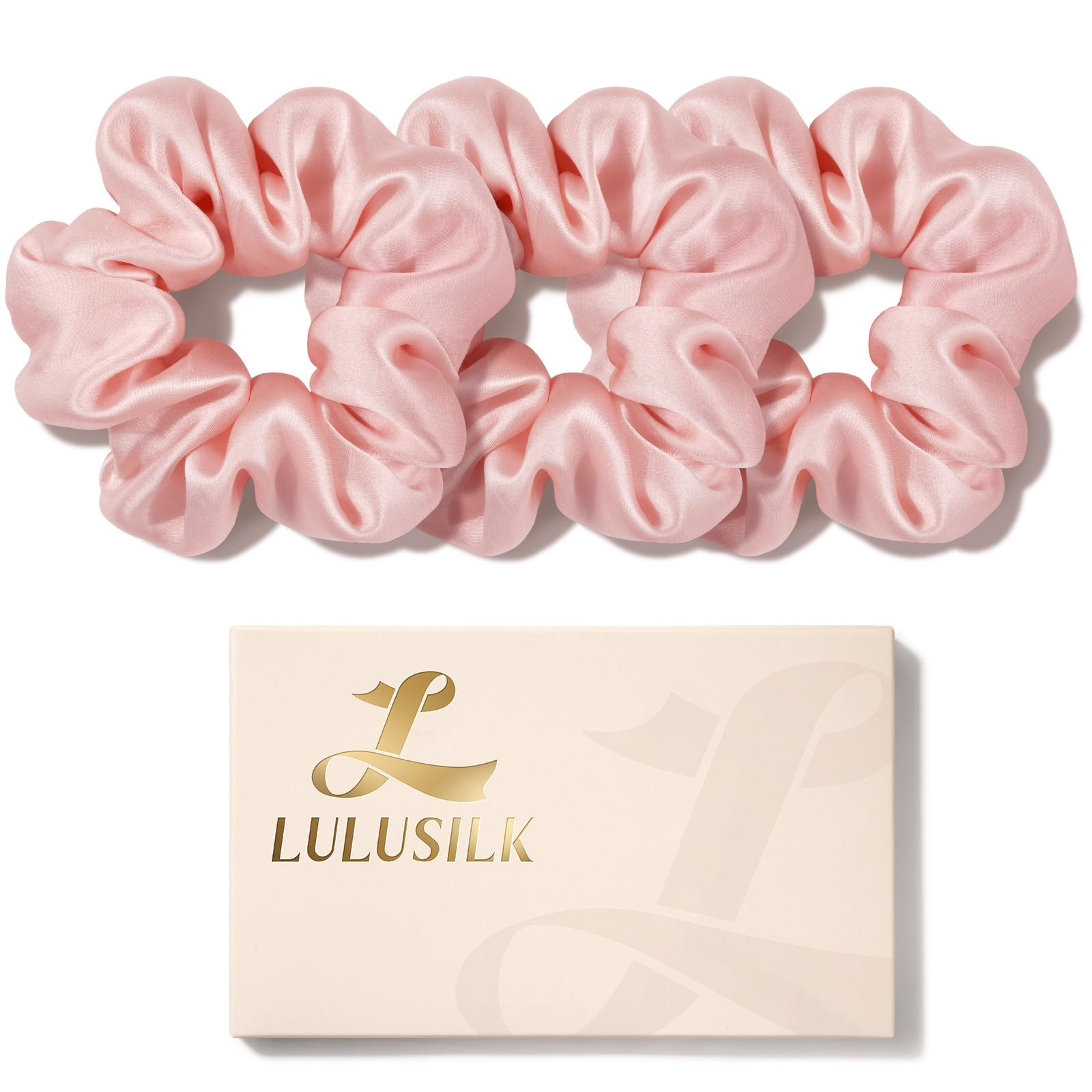 LULUSILK Silk Scrunchies for Hair Sleep, 100% Real Mulberry Silk, No Damage Hair Ties for Women a... | Amazon (US)