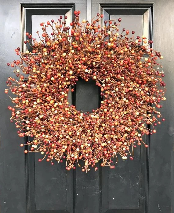 BESTSELLER Pumpkin Pie Fall Wreath Thanksgiving Wreath Berry - Etsy | Etsy (US)