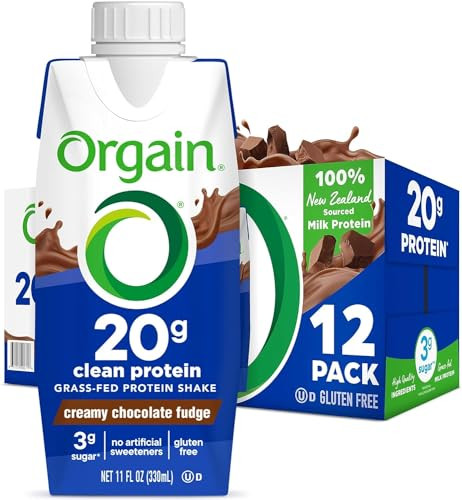 Orgain Clean Protein Shake, Grass Fed Dairy, Creamy Chocolate Fudge - 20g Whey High Protein, Kosh... | Amazon (US)
