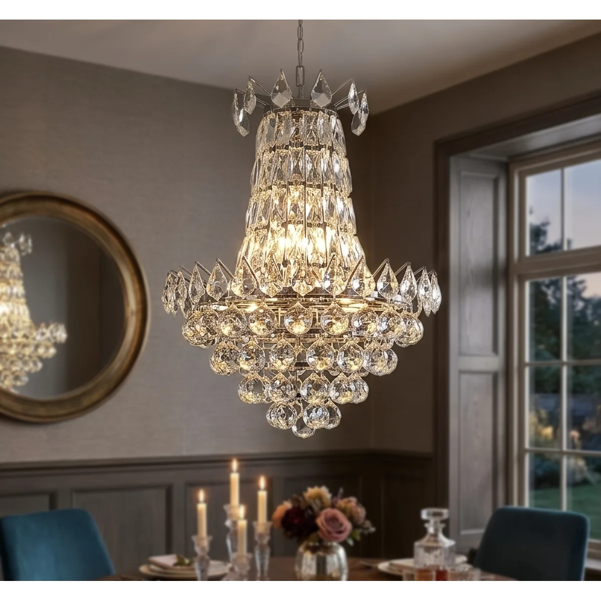 Bernhard Dimmable Crystal Empire Chandelier | Wayfair North America
