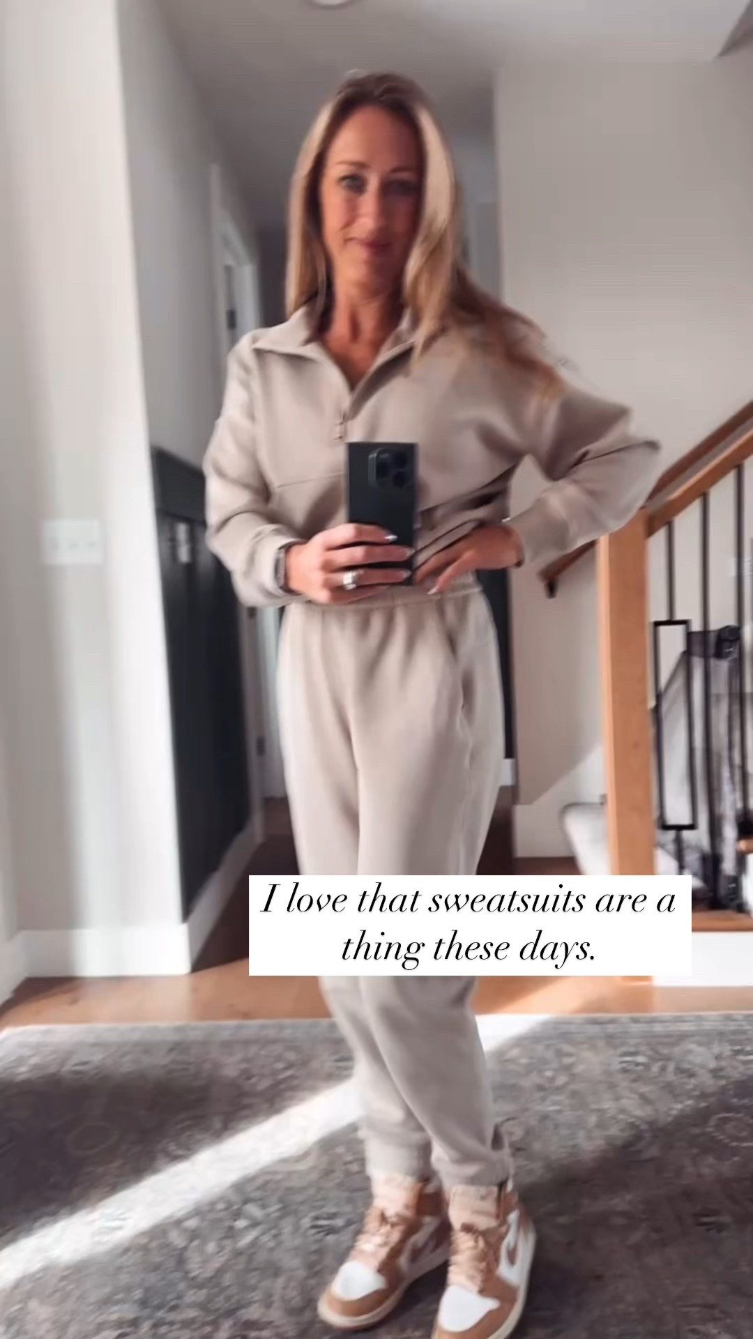 This sweatsuit feels like butter and is a Lulu Dupe that is 10000% a win!  Washed so nice, I got so many compliments on it.  I got a small in pants. If I order again I’ll get xs. I got a small top.  Top fits true to size. Pants run slightly big. Depends how you want them to be styled. Love this look!

#LTKTravel #LTKActive #LTKStyleTip