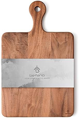 Befano Black Walnut Square Cutting Board for Kitchen with Handle, Serving Tray, Bread Tray, Pizza... | Amazon (US)