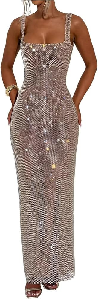 Ouyisha Sparkly Sequin Prom Dress Maxi Sexy Mermaid Bodycon Formal Party Club Dress 2025 | Amazon (US)