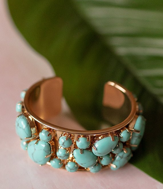 Anna & Avax Brooke Webb of KBStyled Kaci Turquoise Stone Cuff Bracelet | Dillard's