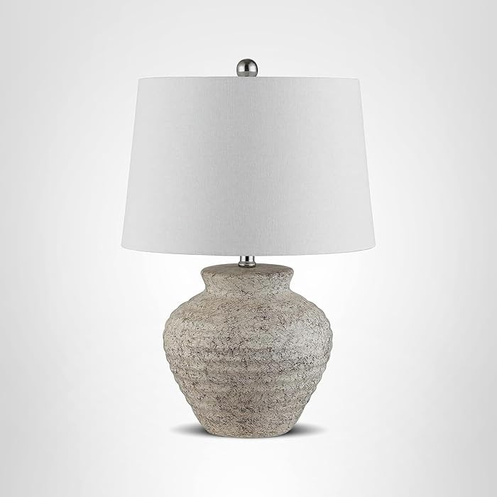 SAFAVIEH Lighting Collection Ledger Rustic Farmhouse Light Grey Ceramic 23-inch Bedroom Living Ro... | Amazon (US)