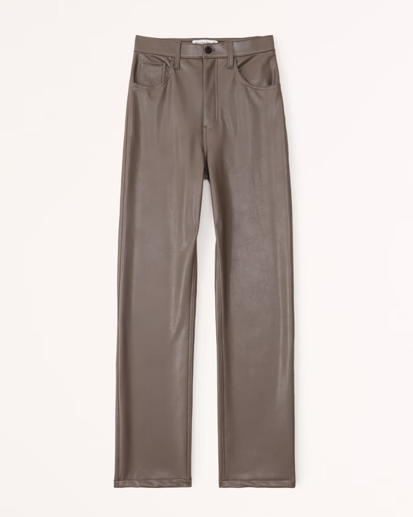 Vegan Leather 90s Straight Pants | Abercrombie & Fitch (US)