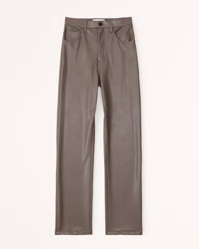 Women's Vegan Leather 90s Straight Pants | Women's Bottoms | Abercrombie.com | Abercrombie & Fitch (US)