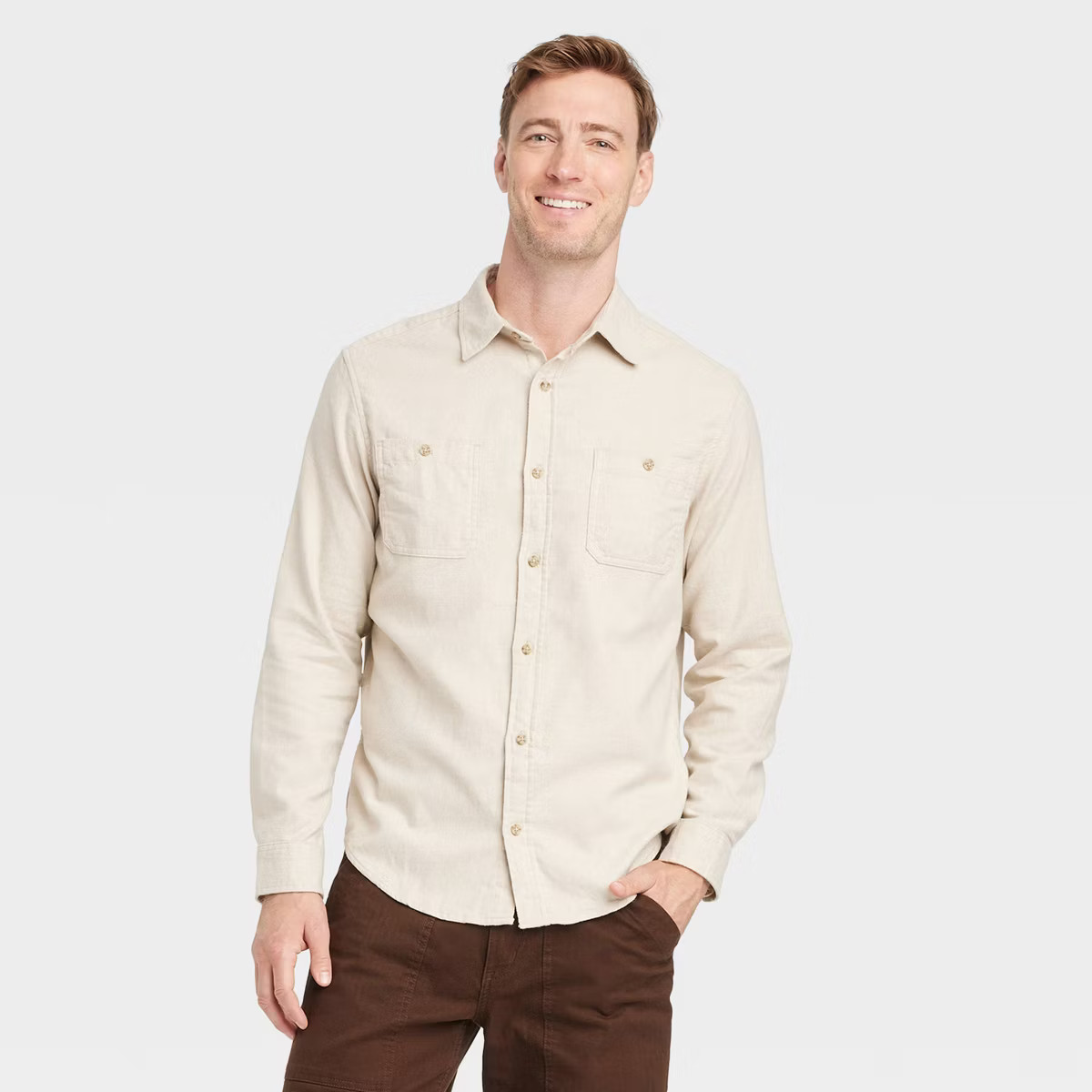 Men's Mid-Weight Flannel Long Sleeve Button-Down Shirt - Goodfellow & Co™ | Target