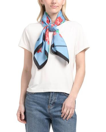 made in italy silk flower print scarf | TJ Maxx