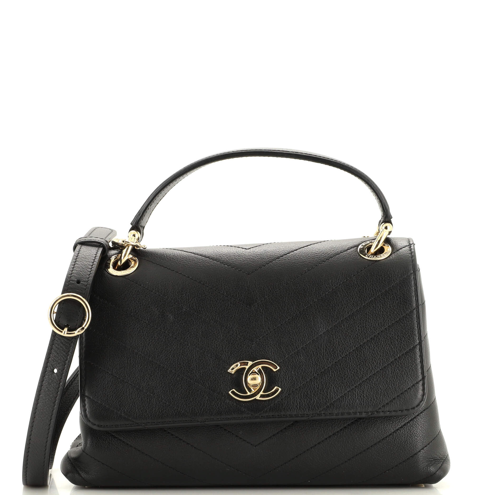 Chevron Chic Top Handle Bag Chevron Calfskin Small | Shop Simon