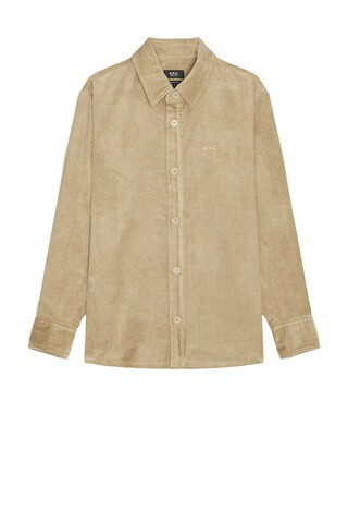 A.P.C. Bobby Shirt in Beige - Beige. Size S (also in L, M). | FWRD 