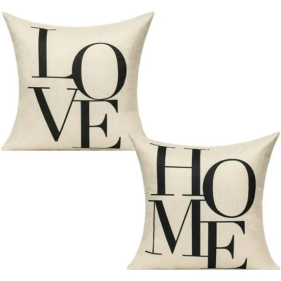 Throw Pillow Covers 18x18 Set of 2 Love Valentine Décor Farmhouse Spring Home Sweet Decorative C... | Walmart (US)