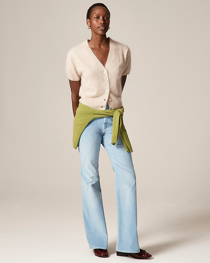 Brushed cashmere short-sleeve cardigan | J. Crew US