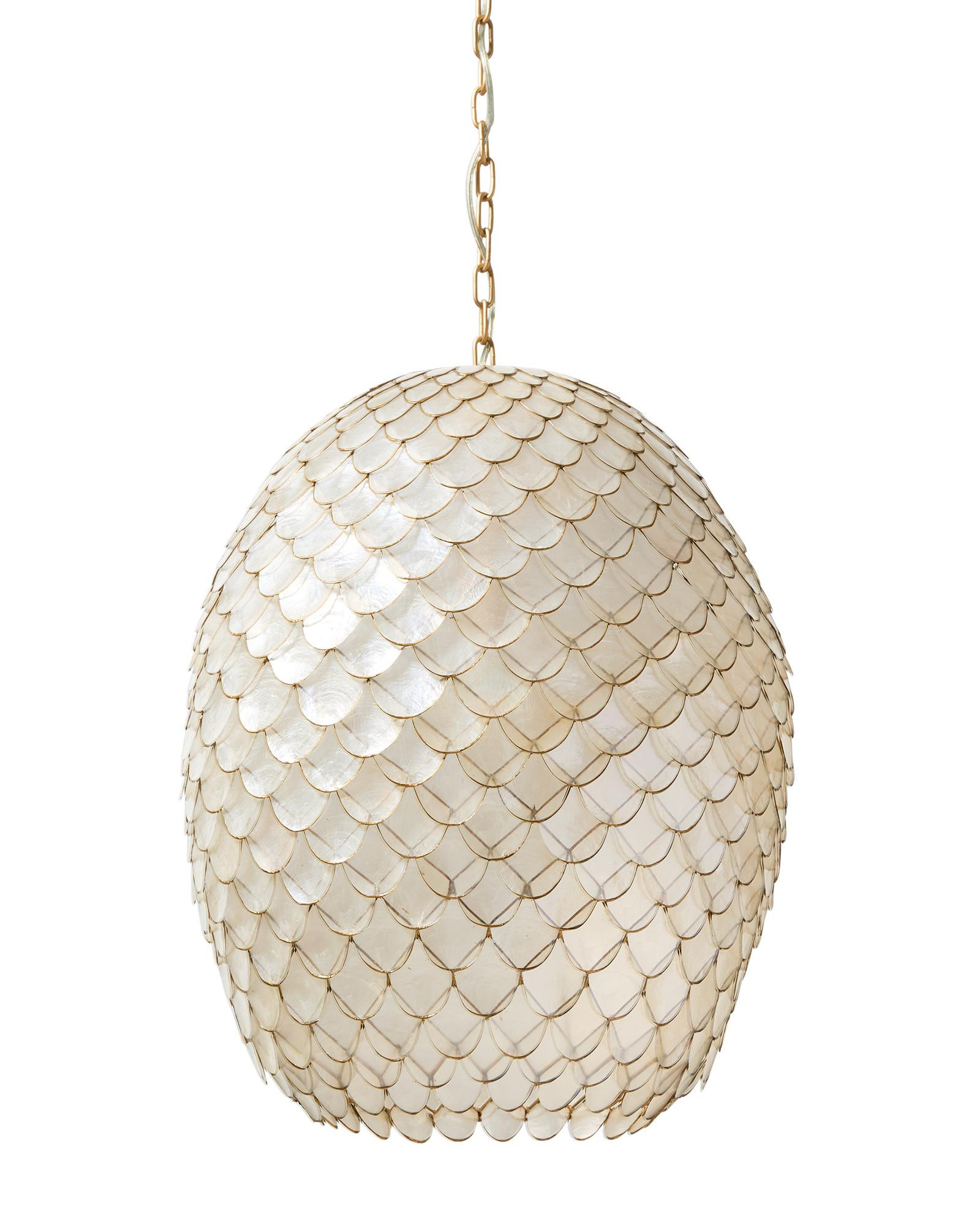 Scalloped Capiz Bell Pendant | Serena and Lily