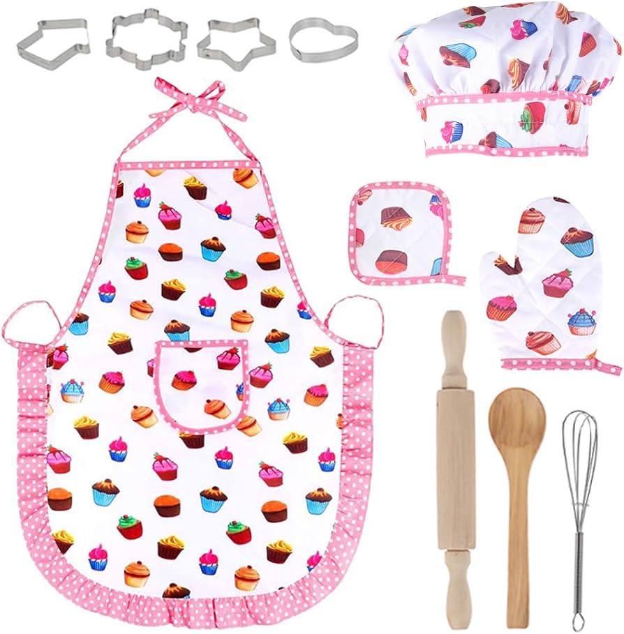 Chef Set for Kids,Kids Baking Sets,Kids Apron and Chef Hat Set,Kids Basic Cooking and Baking Sets... | Amazon (US)