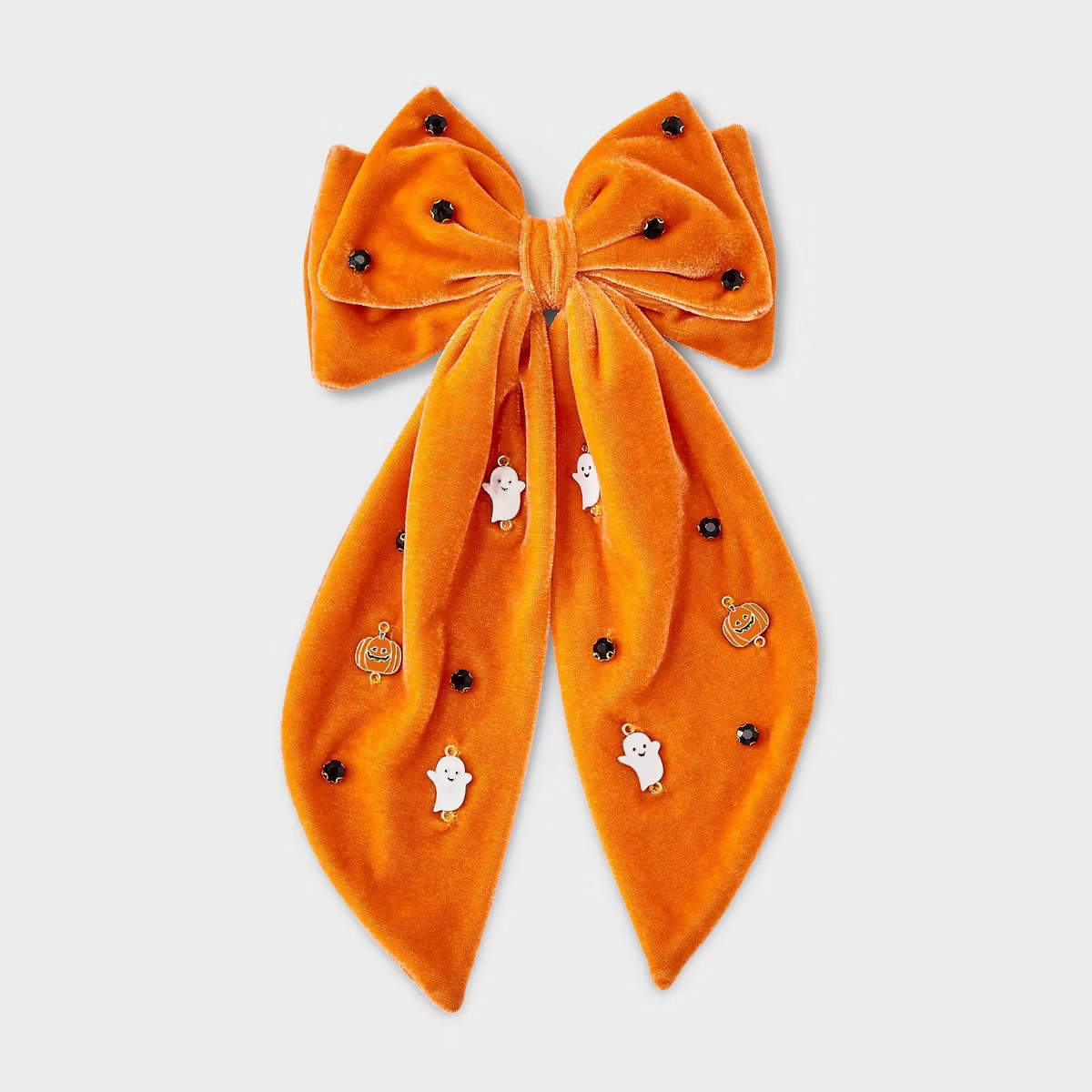 Halloween Ghost and Stud Charm Hair Bow Clip - Orange | Target