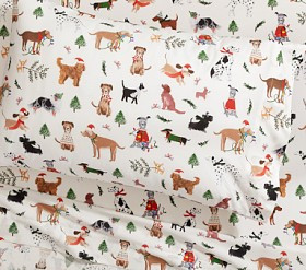 Holiday Dogs Organic Sheet Set | Pottery Barn Kids