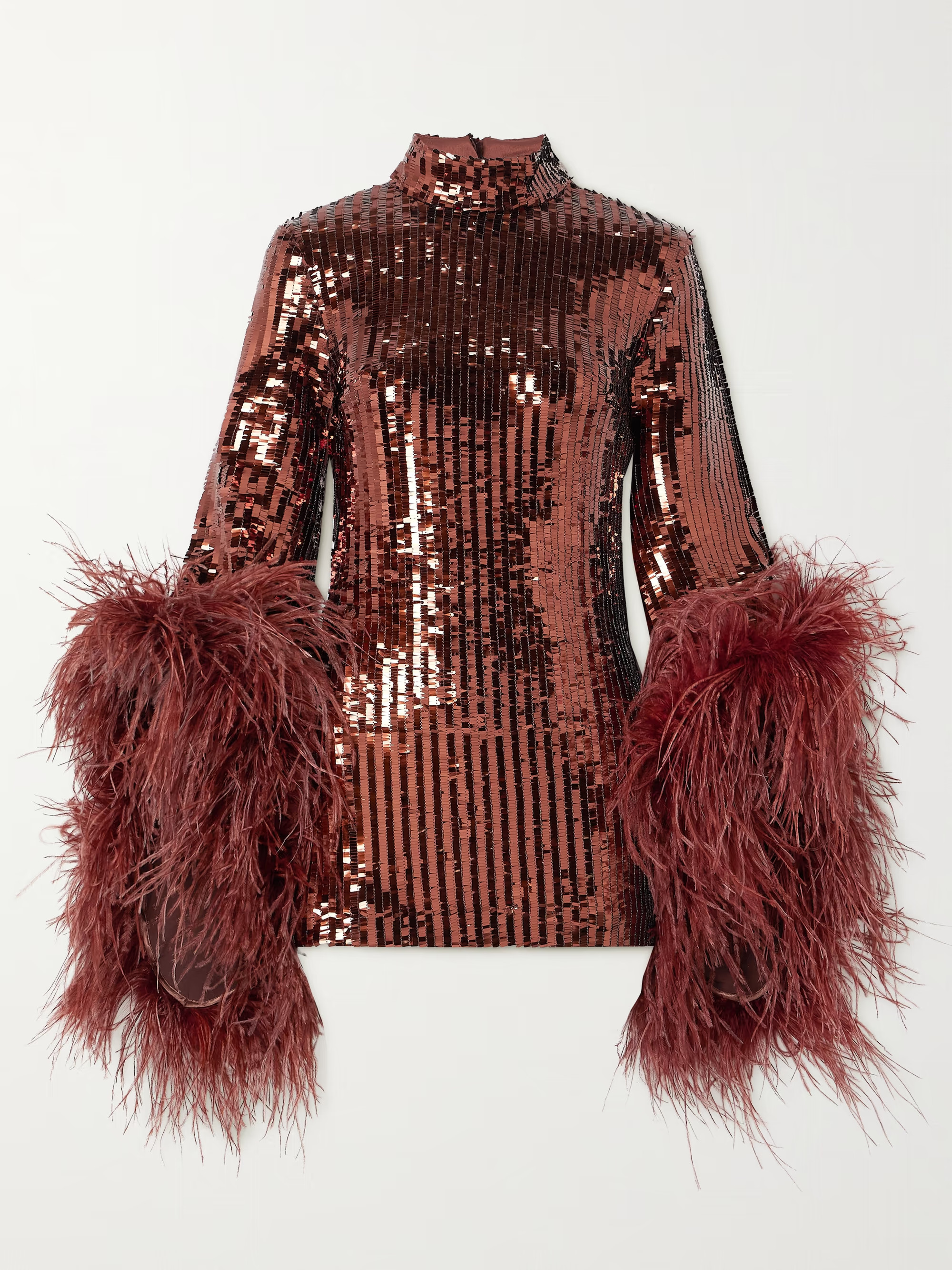 Del Rio Disco feather-trimmed sequined tulle mini dress | NET-A-PORTER APAC