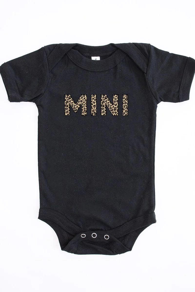 Mini Animal Print Onesie Black | The Pink Lily Boutique