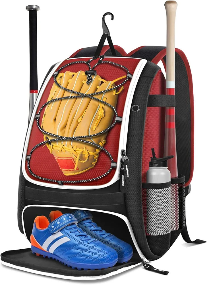 BROTOU Baseball Bag, Softball Bag for Baseballgear & T-Ball Bat, Baseball Backpack with Shoes Com... | Amazon (US)