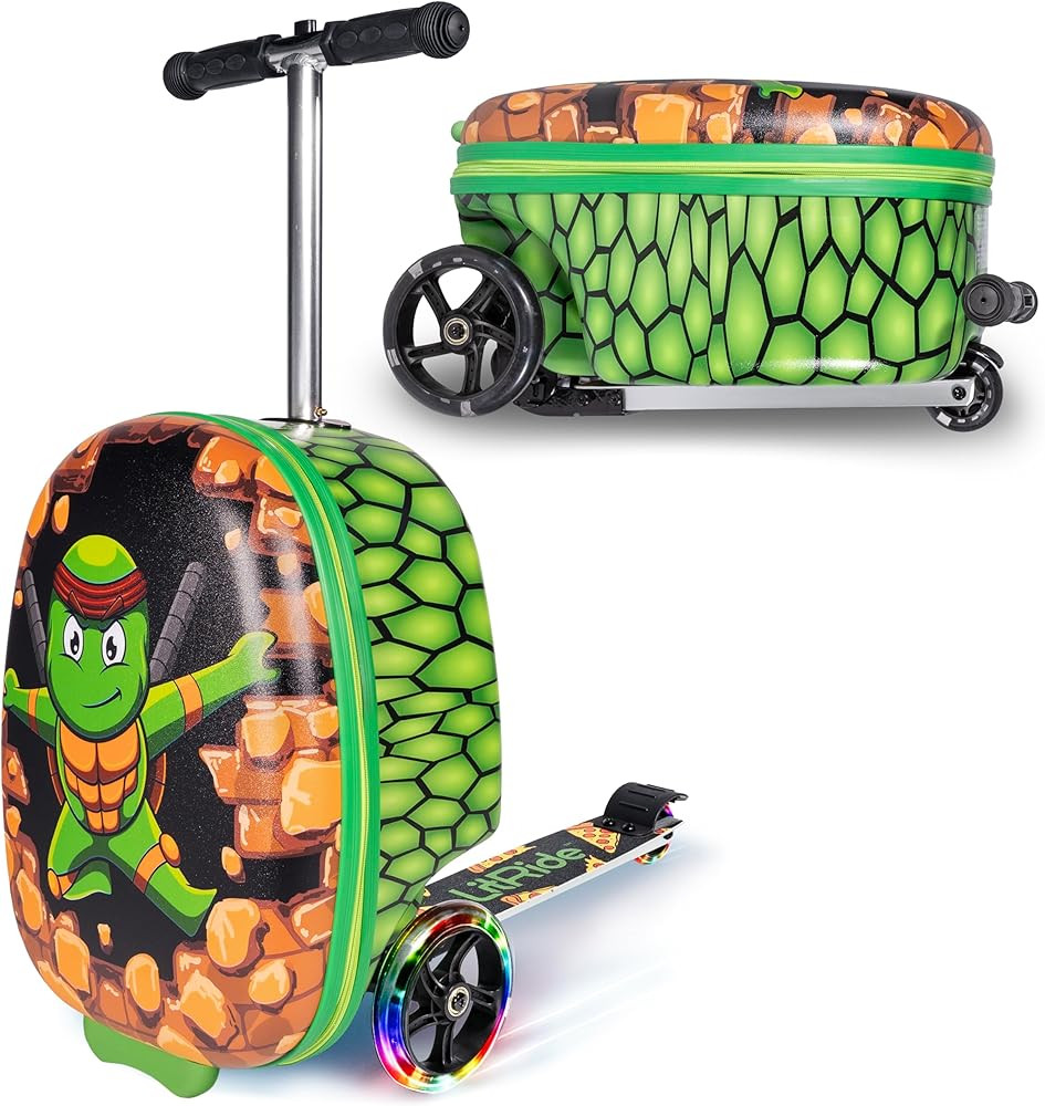 Hardshell Kids Ride-On Luggage with Scooter Suitcase – Carry-On Compliant with LED Light-Up Whe... | Amazon (US)