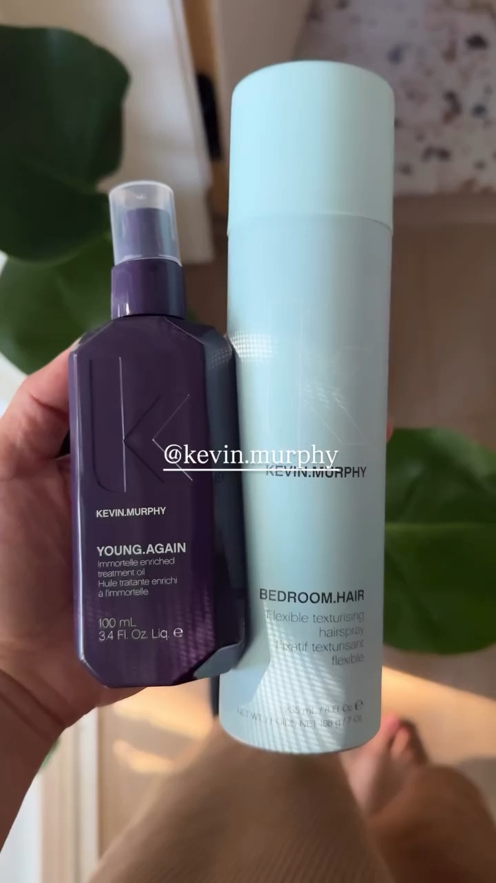 @kevin.murphy current favorites! Young again restore shine and deeply nourishes while the bedroom hair delivers that perfectly undone texture with flexible hold. effortless styles in seconds ￼