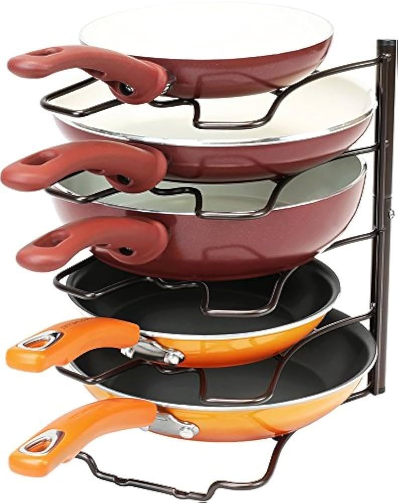 Deco Brothers Pan Organizer Rack for Kitchen Cabinet and Counter, Bronze | Amazon (US)