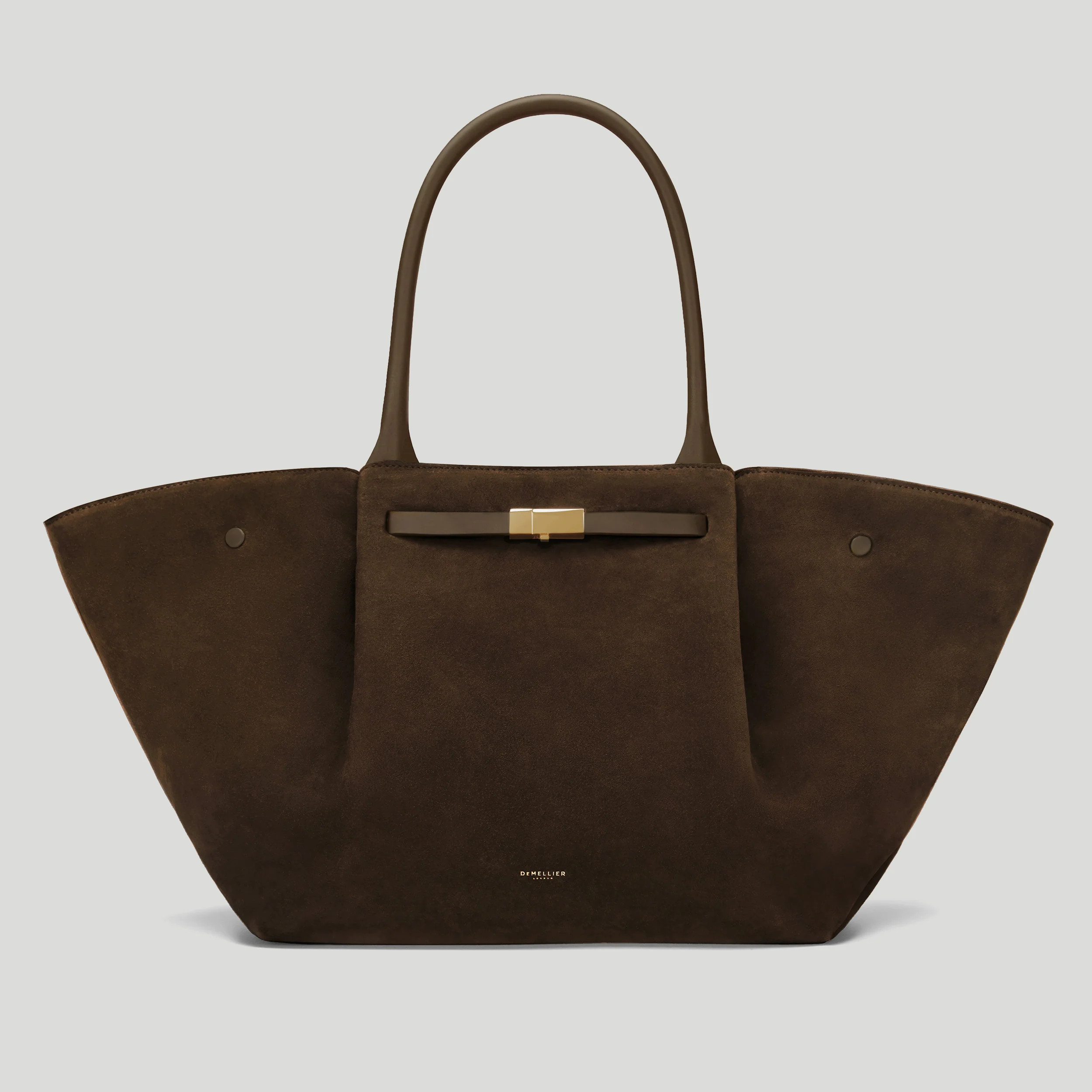 DeMellier The New York in Mocha Suede & Mocha Smooth Leather Shoulder bag | DeMellier