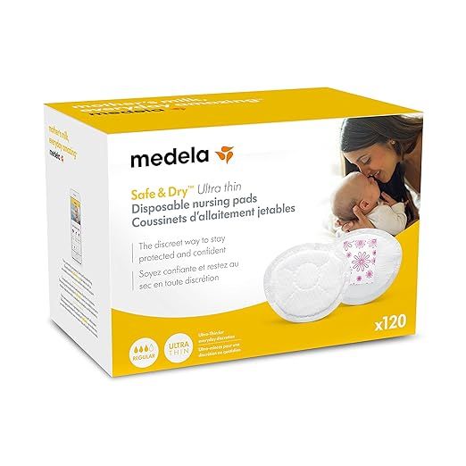 Medela Safe & Dry Ultra Thin Disposable Nursing Pads, 120 Count Breast Pads for Breastfeeding, Le... | Amazon (US)