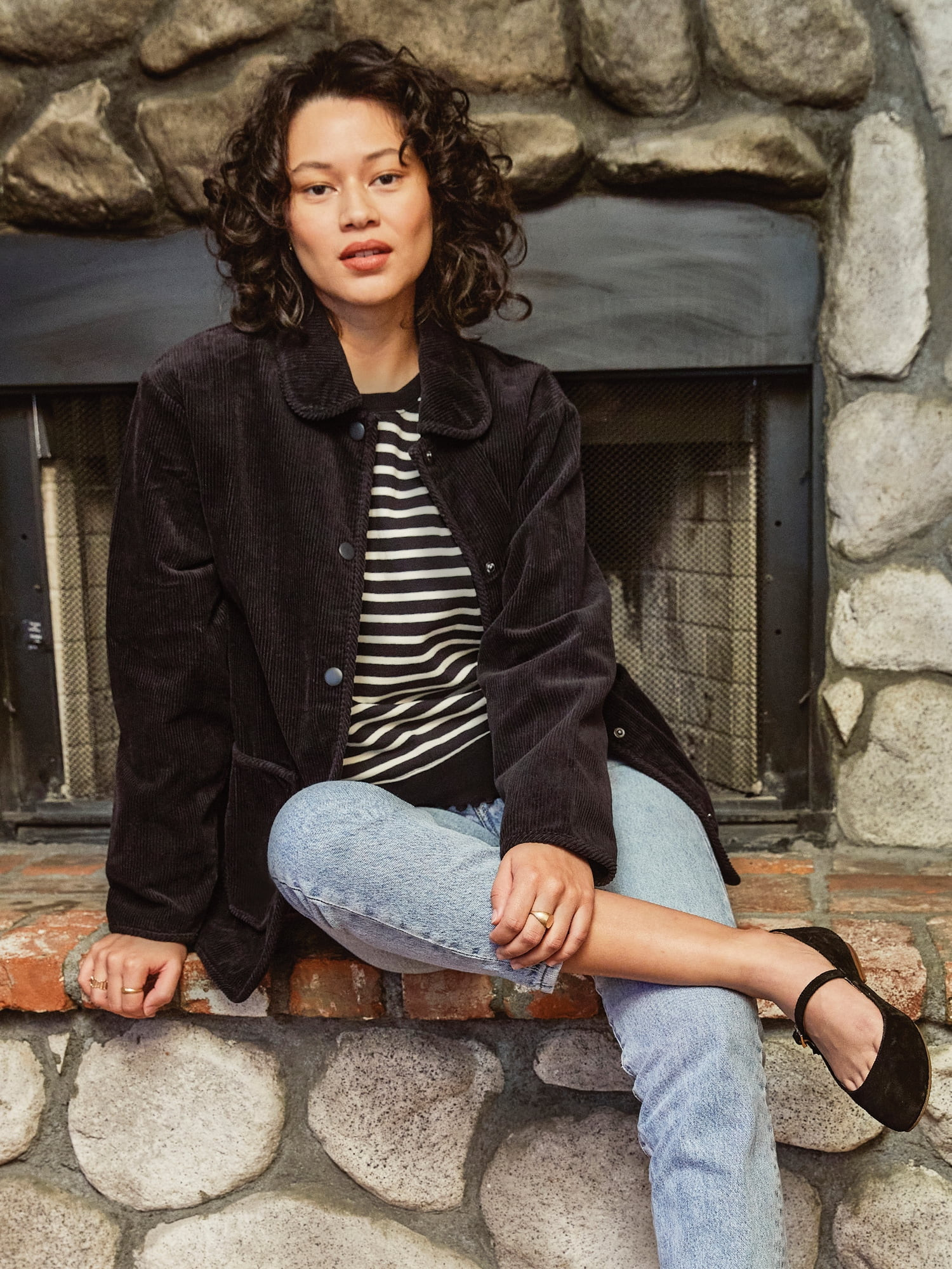 The Get Women's Corduroy Belted Jacket - Walmart.com | Walmart (US)