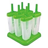 Tovolo Groovy Ice Pop Molds, Drip-Guard Handle, 4 Ounce Popsicles, Set of 6, Green | Amazon (US)
