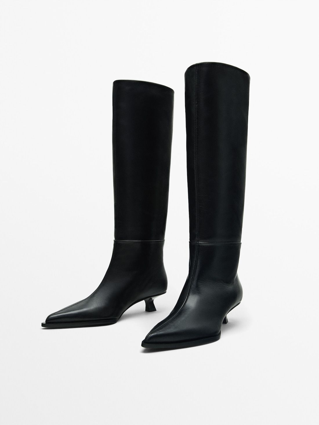 Heeled leather boots - Limited Edition | Massimo Dutti UK