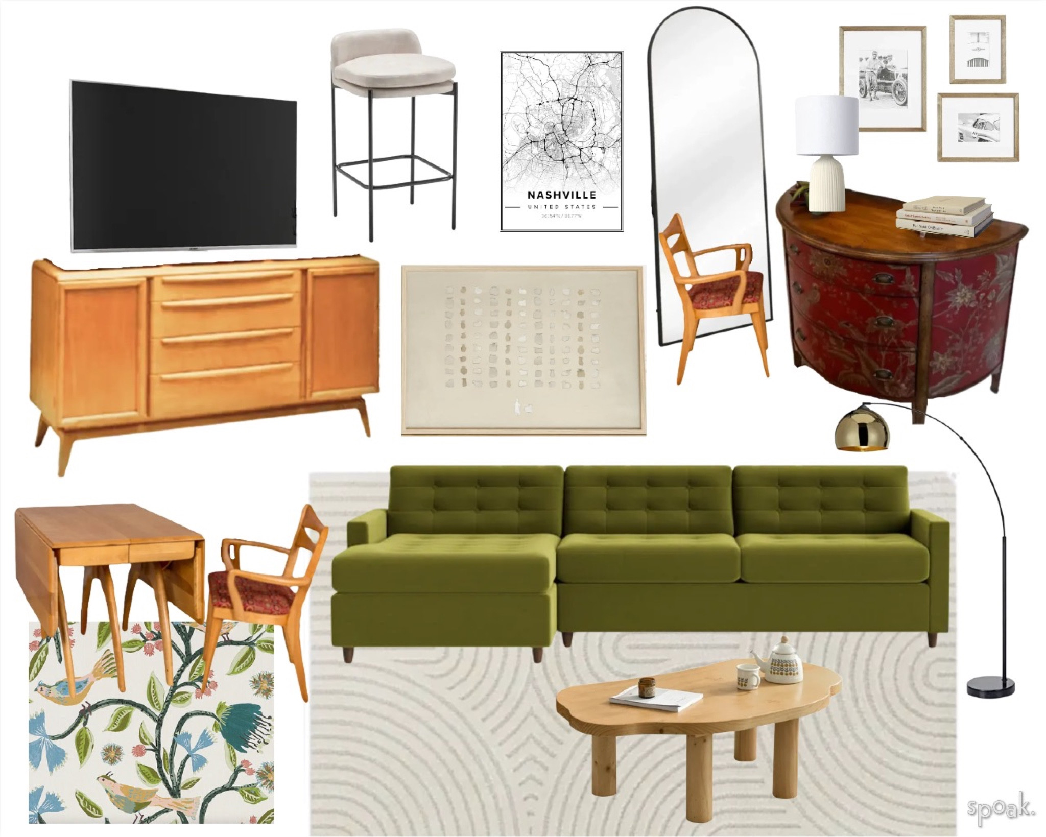 Mid century modern living room for a Dallas apartment! Some of the items my clients already owned, so I based the rest of the design around those pieces 💚 

#LTKunder100 #LTKhome #LTKfamily