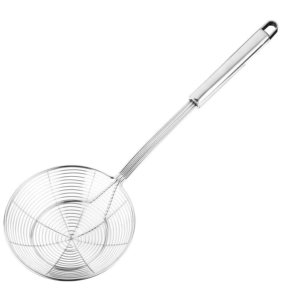 Hiware Solid Stainless Steel Spider Strainer Skimmer Ladle for Cooking and Frying, Kitchen Utensi... | Amazon (US)