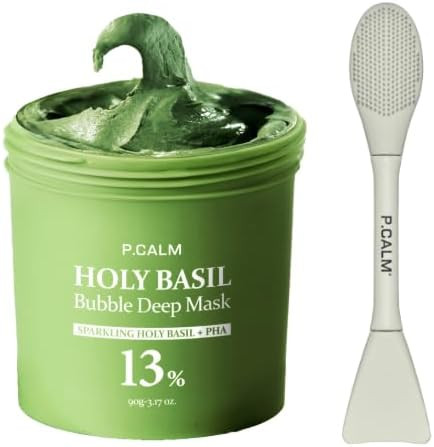 P.CALM Holy Basil Bubble Deep Mask + Brush, 90g / 3.17 oz | Amazon (US)