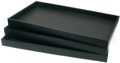 FindingKing 3 Black Leather Jewelry Display Trays Showcase Displays | Amazon (US)