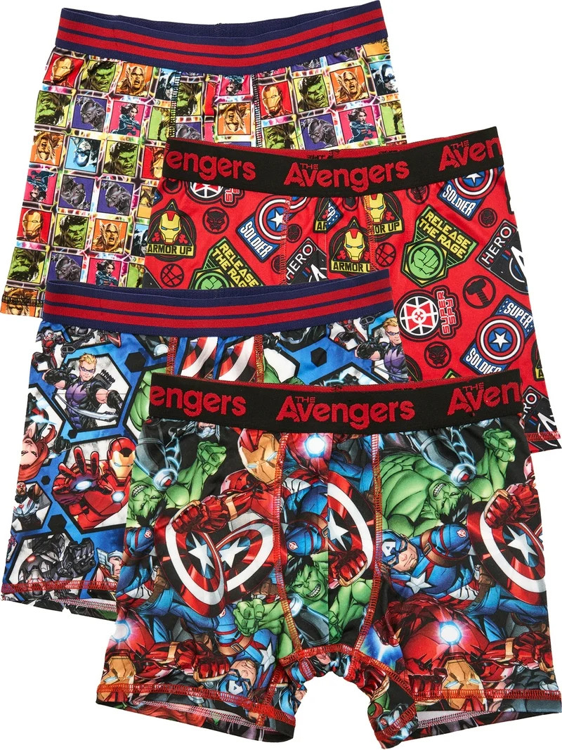 Avengers Boys Boxer Brief Underwear, 4-Pack, Sizes XS-XL | Walmart (US)