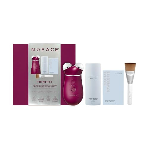 NuFACE Trinity+ Microcurrent Facial Device Kit - Limited Edition FDA Cleared Face Massager Device + Microcurrent Gel Activator, Cleansing Wipes & Brush - Velvet Rose | Amazon (US)