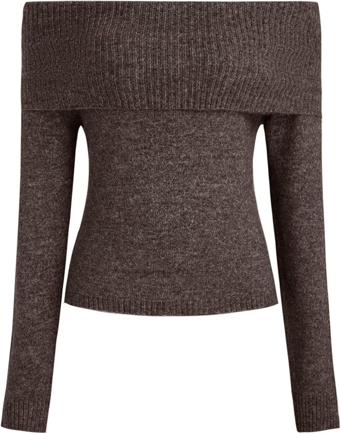 CIDER Off-Shoulder Knitted Long Sleeve Top | Amazon (US)