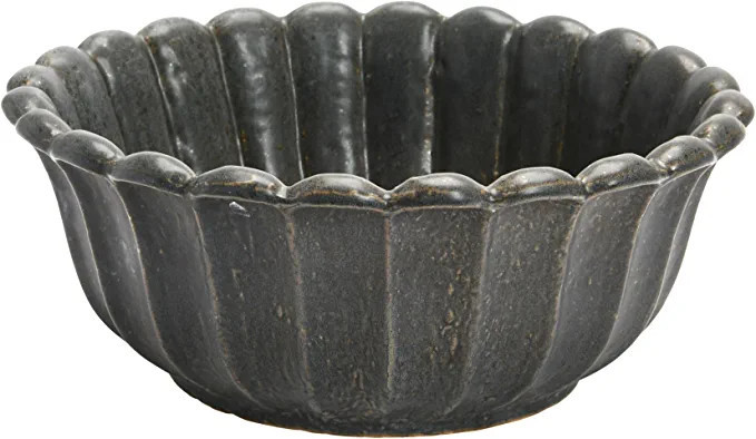 Amazon.com: Bloomingville Creative Co-Op Stoneware Flower Shaped Bowl, Matte Black Reactive Glaze... | Amazon (US)