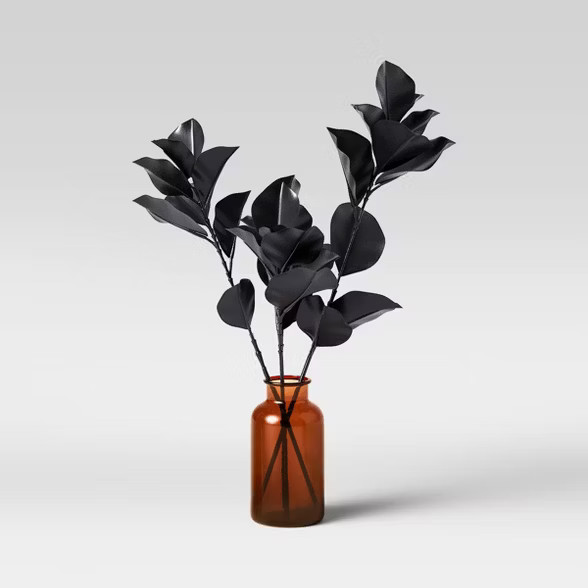20" x 16" Artificial Blackened Eucalyptus Plant Arrangement in Glass Pot - Threshold͐... | Target
