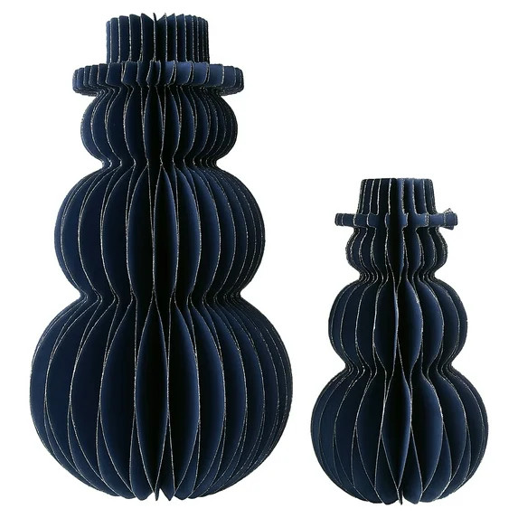 Paper Snowman Christmas Tabletop Decorations, Black, 2 Count, by Holiday Time | Walmart (US)